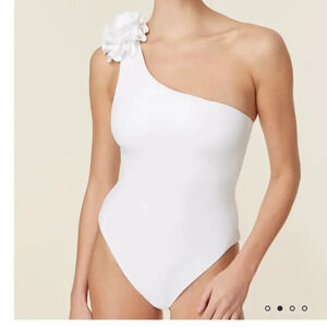 Andie The Camilo One Piece Swimsuit White size Small NWT